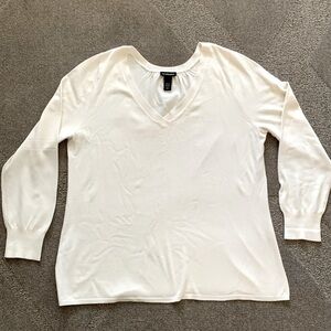 Lane Bryant Cream V-Neck Sweater